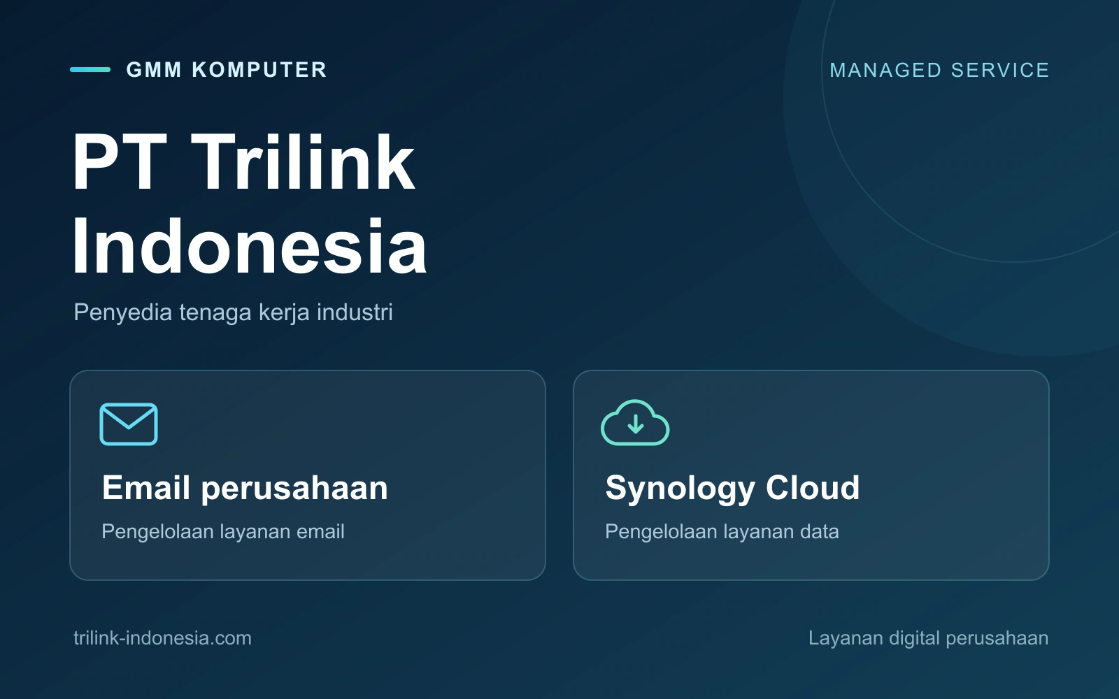 Ringkasan managed service email perusahaan dan Synology Cloud untuk PT Trilink Indonesia